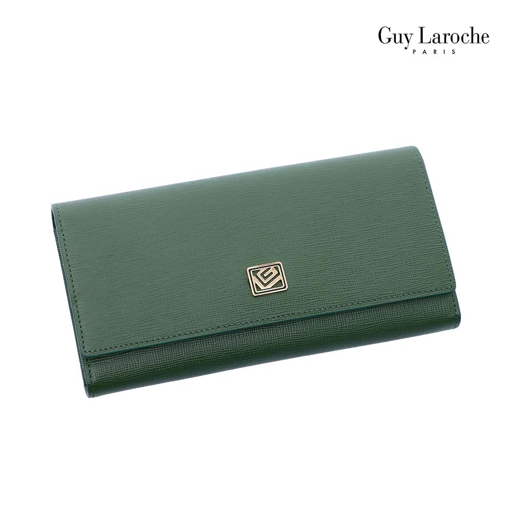 Guy Laroche กระเป๋าสตางค์ทรงยาว 3 พับ รุ่น MARGO - ( สีเขียว )