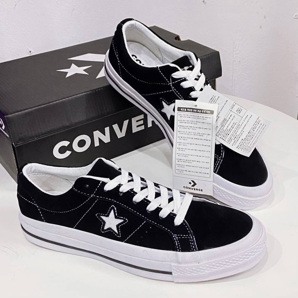 Converse One Star Ox [สีดำ] คอนเวิร์ส สินค้าพร้อมกล่อง มีเก็บปลายทาง
