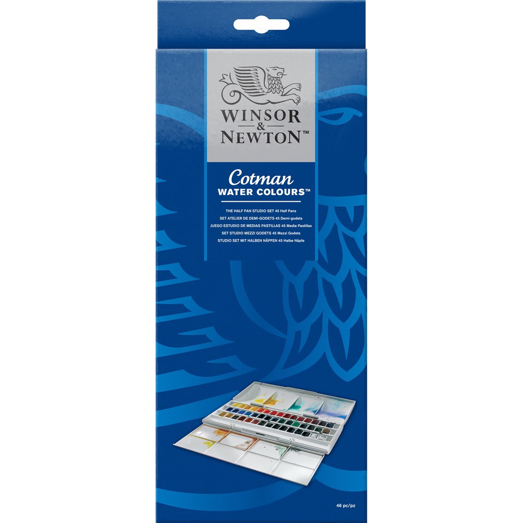 (พรีออเดอร์ 7-10 วัน)ชุดสีคอทแมน 45สี Cotman Water Colours Half Pan Studio Set - 45 Half Pans กล่องสีน้ำเงิน