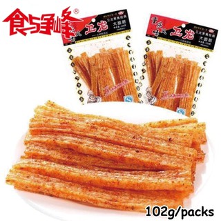 HONGGULINสไปซี่ สตริป กลูเตน กลูเตน 102gNet Red Snacks สไปซี่บาร์