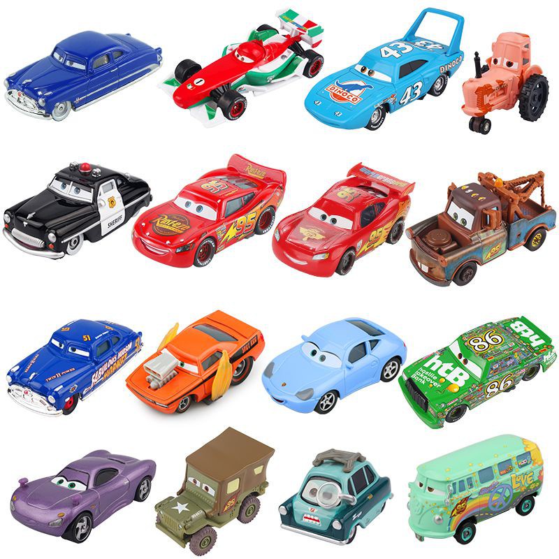 รถ Disney Pixar Cars Lightning McQueen Mater Jackson Storm Ramirez 1:55 รถเหล็กโลหะของเล่นเด็กของขวั