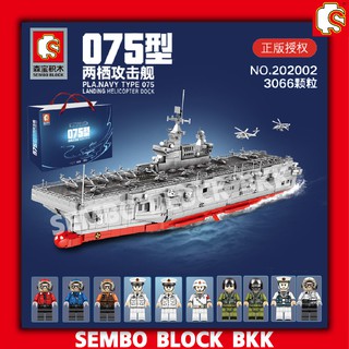 เลโก้ SRMBO BLOCK เรือรบนาวีขนาดใหญ่ SD202002 PLA.NAVY TYPE075 LANDING HELICOPTER DOCK จำนวน 3066 ชิ้น