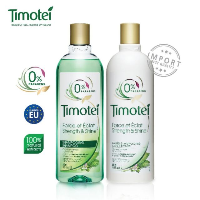 Timotei Strength&Shine Shampoo+Conditioner Set ทิมโมเท สเตรงท์ แอนด์ ชายน์ เซ็ทแชมพู+คอนดิชันเนอร์ จ