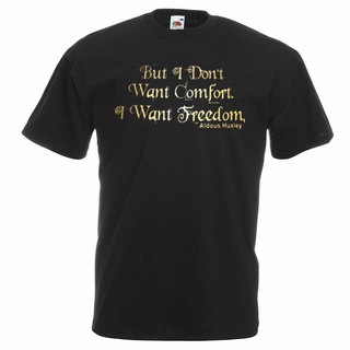 GILDAN [พร้อมส่ง] เสื้อยืดผ้าฝ้าย 100% พิมพ์ลาย Aldous Huxley but I want freedom brave world ของขวัญวาเลนไทน์ สําหรับผู้