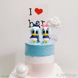 ตุ๊กตาแต่งเค้ก โมเดลโดนัลด์ดั๊ก ของเล่นสะสม ตั้งโชว์ น่ารักมาก