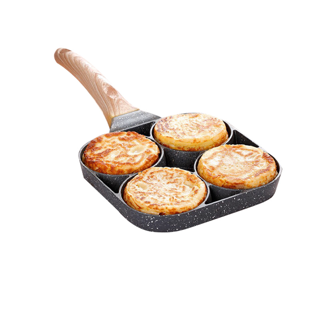 กระทะทอดไข่4หลุม Omelet PAN ใช้ทอดไข่ดาว ทอดแฮม ทำอาหารไม่ติด เคลือบสาร Non-Stick -สินค้ามีพร้อมส่ง-