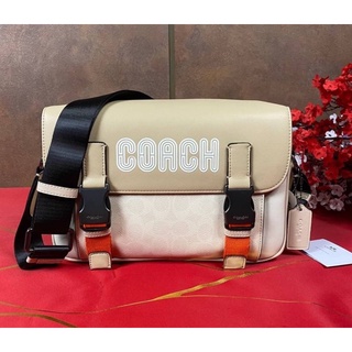 COACH C4021 TRACK CROSSBODY IN COLORBLOCK LIGHT GRAVEL