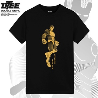 เสื้อยืดผู้ชาย UTEE Marvel Co-branded เสื้อยืด Iron Man Panther Bronzing พิมพ์ครึ่งแขน Avengers Tide แบรนด์ชายแขนสั้น S-