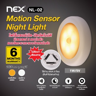 ราคา(NL-02) LED Motion Sensor Night Light  ไฟทางเดิน โคมไฟไร้สายแบบใส่ถ่าน ไฟเซ็นเซอร์ เปิด-ปิดอัตโนมัติ รับประกัน 6 เด
