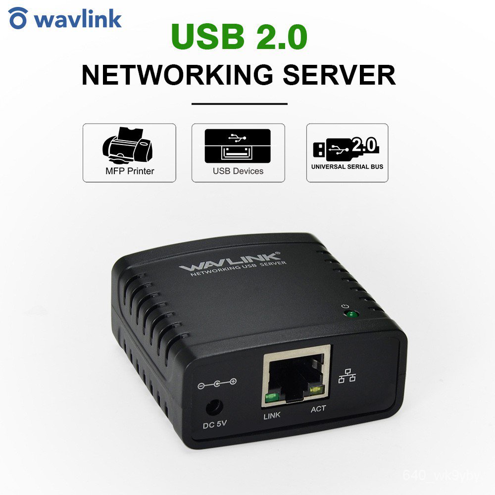 fqic Wavlink USB 2.0 Port LPR Printer Server MFT Print With 10100Mbps Port Sharing a
