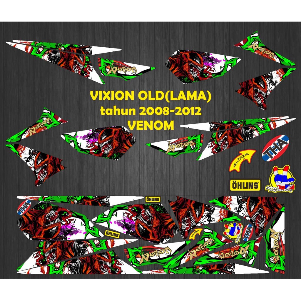 สติ๊กเกอร์ OLD VIXION 2008-2012 VENOM DECAL STRIPING