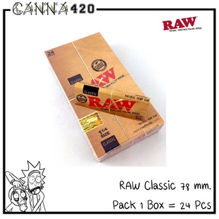 กระดาษ RAW Classic 1¼ Rolling paper 1 1/4 size แพ็ค 24 ชิ้น