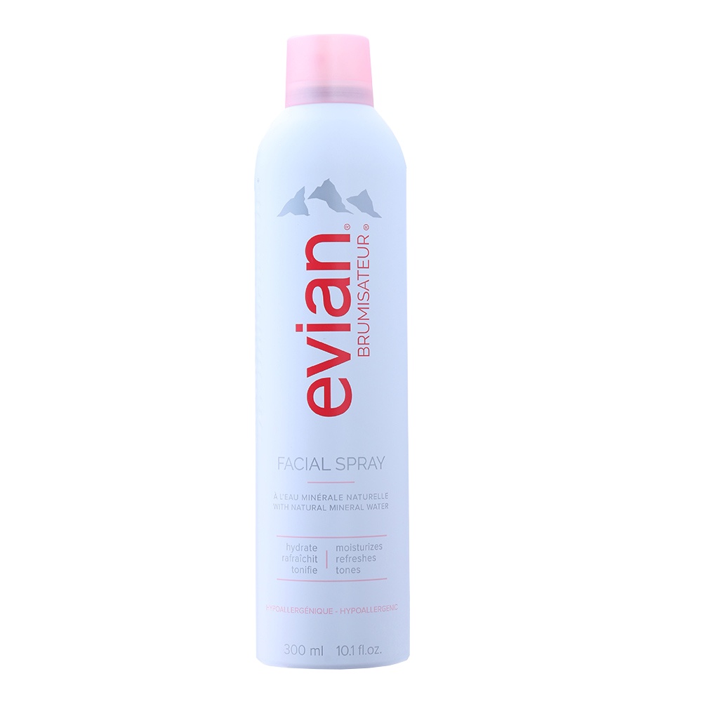 Evian 300ml.mineral water facial spray 300ml. ของแท้ 100% สเปรย์น้ำแร่ธรรมชาติจาดเทือกเขาแอลป์ ฝรั่งเศส