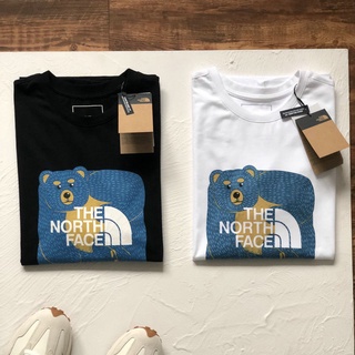 【cotton Tshirts👕】【พร้อมส่ง】THE North FACE/Northern เสื้อยืดแขนสั้น ผ้าฝ้าย ทรงหลวม พิมพ์ลายโลโก้หมีน่ารัก แฟชั่นฤดูร้อน