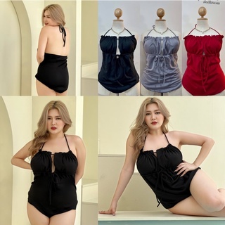 Plus size 🛬ชุดว่ายน้ำสาวอวบ ✪รุ่นมิกุ✪ เนื้อผ้าสคูบาใส่สบาย 🏖สินค้าพร้อมส่ง