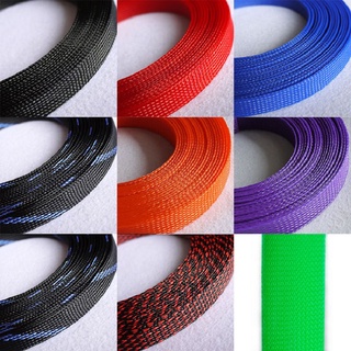 3Meter  25mm Braided Expandable Sleeve PET Tight Wire Wrap High Density Insulated Harness Line Protector Cover Sheath ปลอกหุ้มสายไฟ ความหนาแน่นสูง