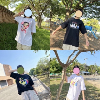 ✨พร้อมส่ง✨เสื้อยืดoversized พิมลายการ์ตูนเจ้าหญิงดิสนีย์🧸💘