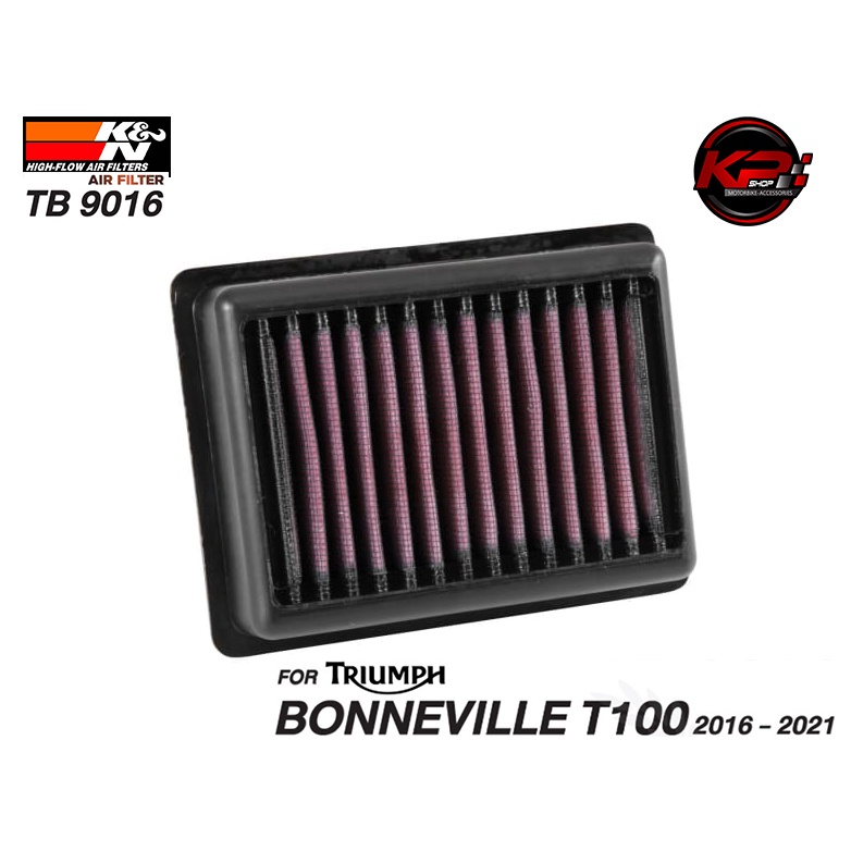 กรองอากาศ K&N สำหรับ TRIUMPH BONNEVILLE T100 (16-21) (TB 9016)