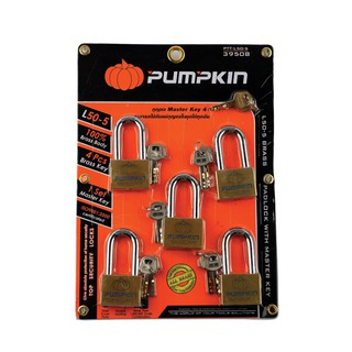 กุญแจแขวนมาสเตอร์คีย์ คอยาว 50 มม. (5 ตัว) พัมคินHanging Padlock, Master Key, Neck Length 50 mm. (5 pcs.) Pumpkin