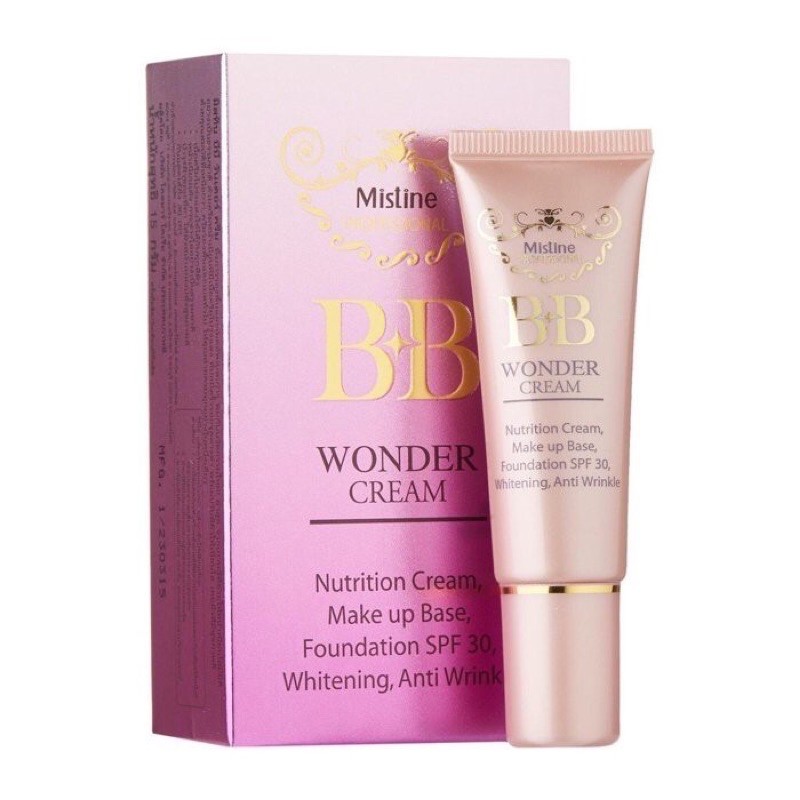 ของแท้‼️ Mistine BB Wonder Cream  ครีมหน้าเนียน มิสทีน บีบี วันเดอร์ ครีม (ขนาด15g) หมดอายุปี 2027ค่ะ