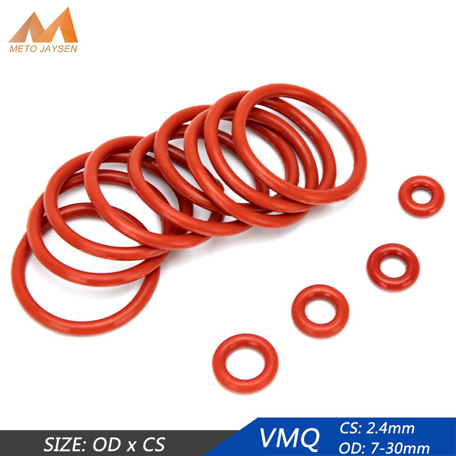 50PCS ทนทาน VMQ ยางซิลิโคนซีล O-แหวนเปลี่ยนสีขาวสีแดงซีล O แหวนปะเก็นแหวนเครื่องซักผ้า OD 7 มม.-30 ม