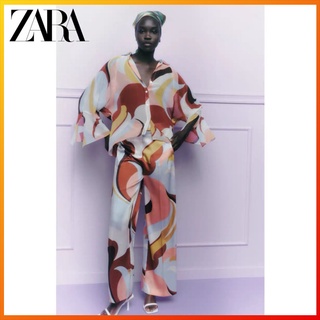 Zara ชุดสูทพิมพ์ลาย สไตล์ฤดูร้อน สําหรับผู้หญิง