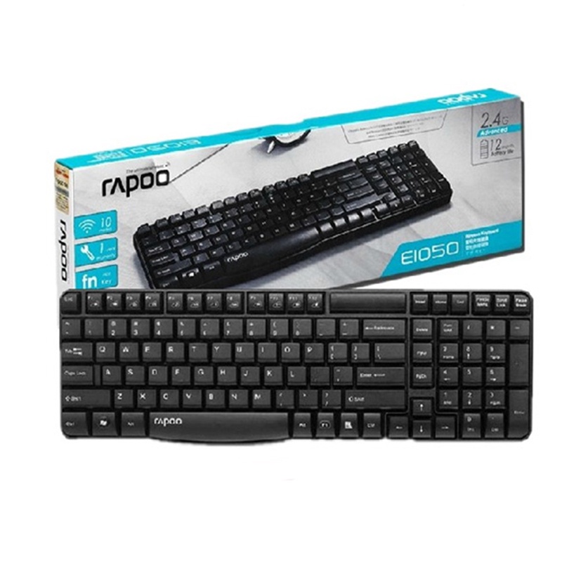 Rapoo E1050 Black Wireless Keyboard :ไทย/Eng(KB-E1050-Bk)