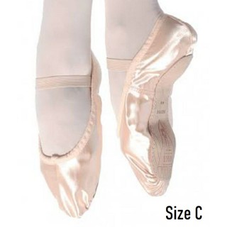 รองเท้าballet ผ้าซาติน ยี่ห้อ  bloch พื้นเต็ม Size C