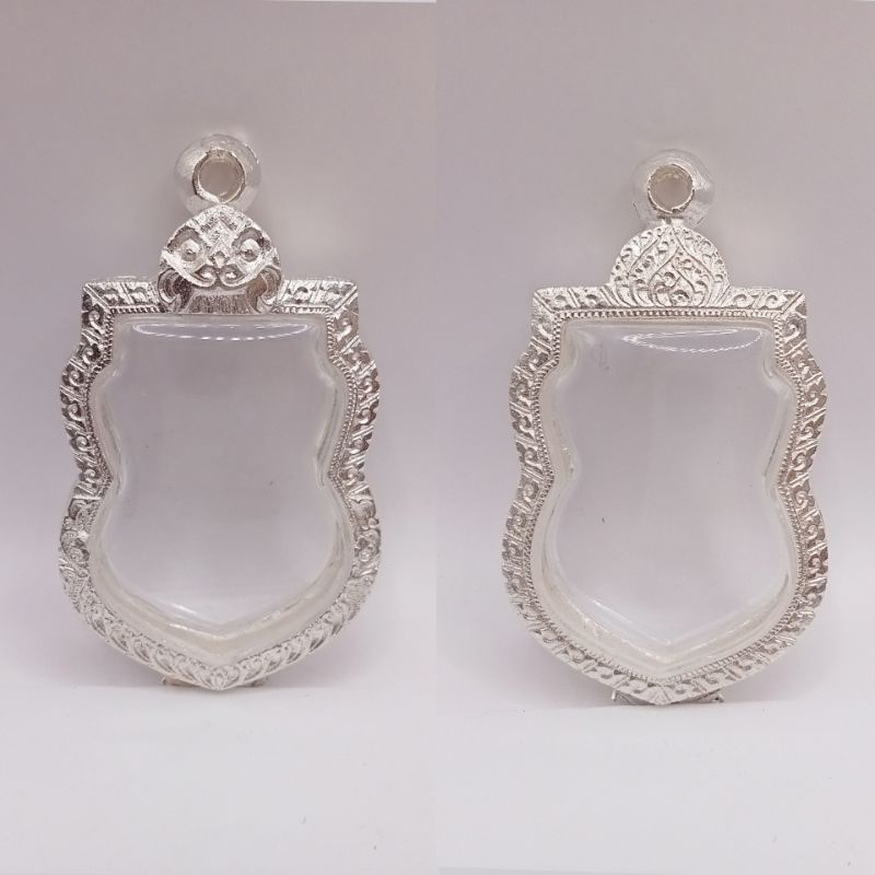 กรอบพระ กรอบพระเงินผสม | เสมาใหญ่ใส่หลวงพ่อพรหมวัดขนอนเหนือ [ กว้าง3.0*สูง4.0cm(ขนาดจอกระจก) ]