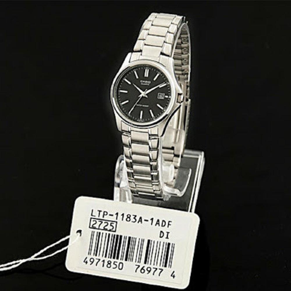 Casio นาฬิกาข้อมือผู้หญิง รุ่น LTP-1183A-1A สายสแตนเลสสีเงิน หน้าปัด สีดำ - ของแท้ 100% ประกันศูนย์ CMG 1 ปีเต็ม