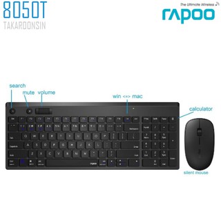 ชุดคีย์บอร์ดและเมาส์ RAPOO 8050T