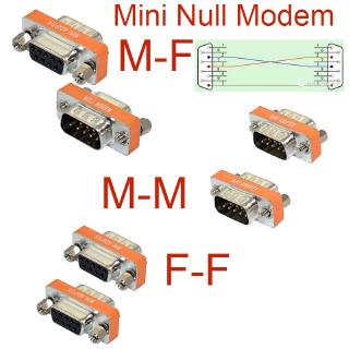 คุณภาพสูง Mini Null Modem DB9 ชายหญิงปลั๊กอะแดปเตอร์เพศเปลี่ยน Cross