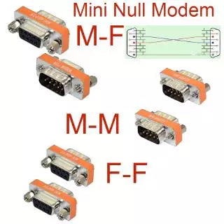 คุณภาพสูง Mini Null Modem DB9 ชายหญิงปลั๊กอะแดปเตอร์เพศเปลี่ยน Cross