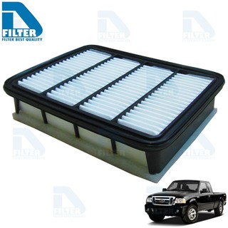 กรองอากาศ Ford ฟอร์ด Ranger เรนเจอร์ 1999-2005 (เครื่องเทอร์โบ) By D Filter (ไส้กรองอากาศ) (DA166)