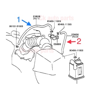 ท่อยาง ท่อสูญญากาศ แท้ โตโยต้า แคมรี่ ปี2003-07 ACV30 1-2AZFE Toyota Camry Fuel feed hose