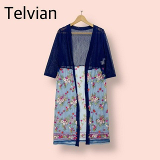 เสื้อคลุม Telvian ผ้าตาข่ายอย่างดี ไซด์ -  M   อก 46 เอว Free สะโพก Free ยาว 42.5 นิ้ว  เสื้อคลุมตัวยาว ปักดอกนูนสวยทั้ง