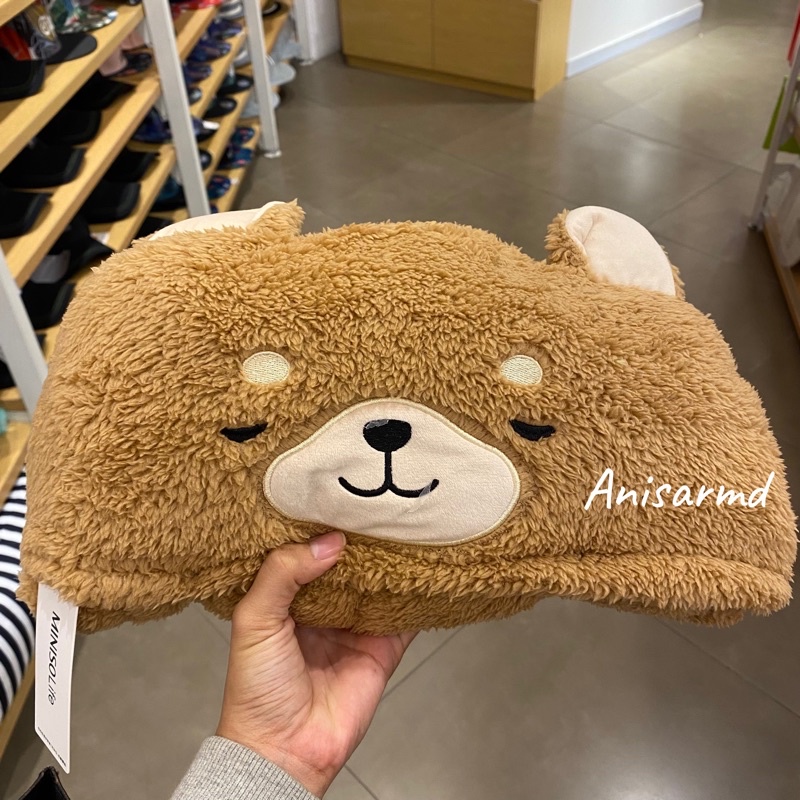 ผ้าห่ม miniso shiba พร้อมหมวก / ผ้าห่ม miniso / ผ้าห่มตัวละคร / ผ้าห่ม miniso