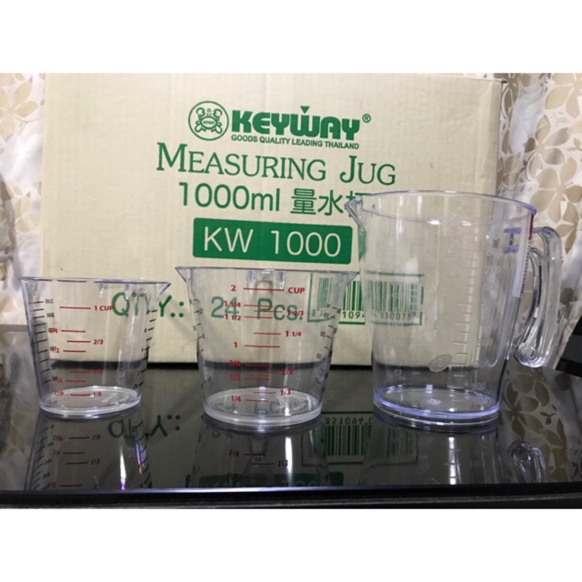 ถ้วยตวง ที่ตวงพลาสติก วัดได้ 3 หน่วย cup/oz/ml ขนาด 250 ml/ 400ml /1000ml