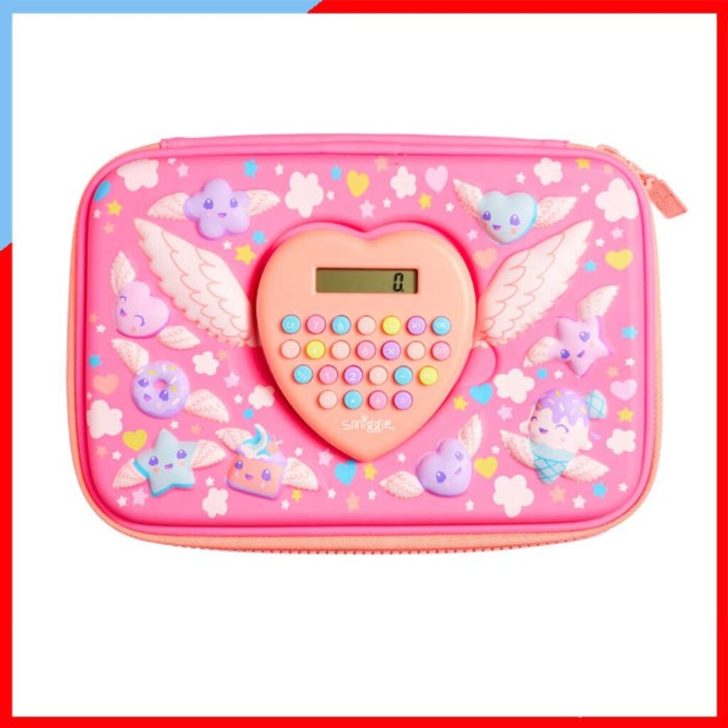 SMP214  กล่องดินสอ smiggle 1ชั้น พร้อมเครื่องคิดเลข ถอดออกได้Calculator Hardtop Pencil Case