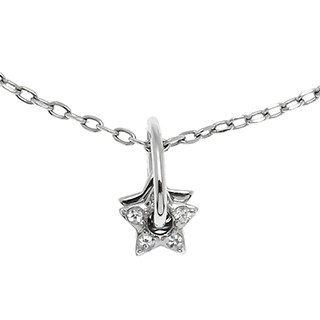 Aevari White Star Dust Necklace Sterling Silver 925 with White Sapphire and Rhodium Plated