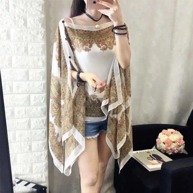 💐เสื้อคลุม ผ้าคลุมไหล่ เสื้อคลุมผ้าซีฟอง ใส่ได้หลายแบบ ผ้าน้ำหนักเบา ใส่ไปทะเลก็สวย