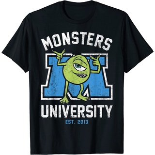 เสื้อยืดผ้าฝ้ายพิมพ์ลายคลาสสิก เสื้อยืดแขนสั้น พิมพ์ลายกราฟฟิค Monsters University Mike แฟชั่นสําหรับผู้ชาย และผู้หญิง