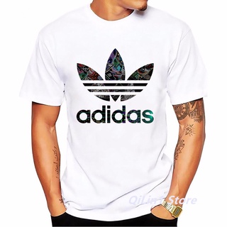 เสื้อยืดแขนสั้น พิมพ์ลายตัวอักษร Addidas Lelaki สีขาว แฟชั่นฤดูร้อน สําหรับผู้ชาย 2022