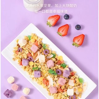 ซีเรียลผลไม้อบแห้งผสมโยเกิร์ตอบแห้ง Evephneney🍒โยเกิร์ตผลไม้อบแห้ง🍑 ข้าวโอ๊ตผสมโยเกิร์ต ผลไม้อบแห้ง อาหารเช้า ขนาด500G🍶