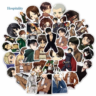 Hospitality สติกเกอร์ ลายการ์ตูนอนิเมะ Attack On Titan Shingeki No Kyojin สําหรับติดตกแต่ง DIY 50 ชิ้น