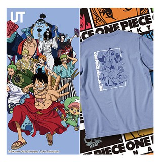 Uniqlo เสื้อยืดลําลองสําหรับผู้ชาย/ผู้หญิงแขนสั้นคอกลมพิมพ์ลาย Onepiece Anime 440673