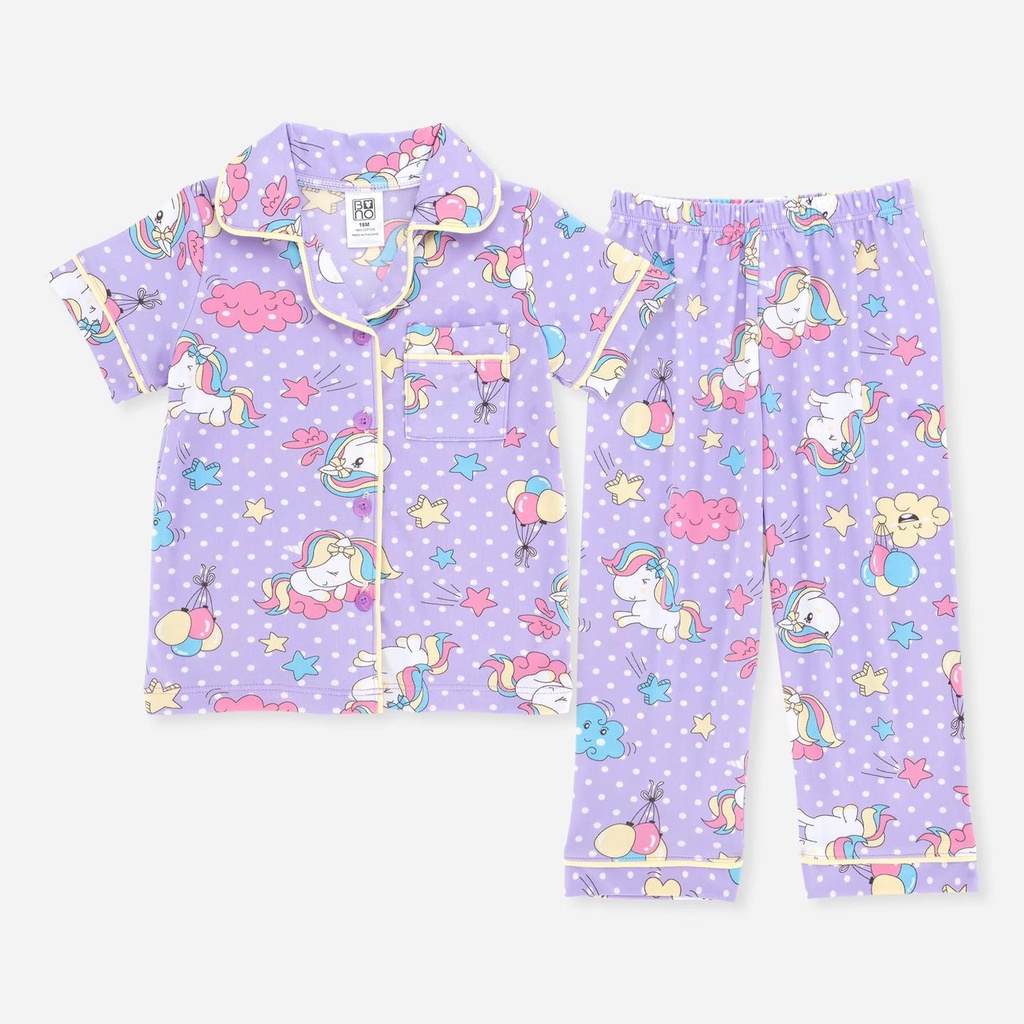 ชุดนอน​เด็กผู้หญิงแขนยาว ขายาว 🩳แขนสั้น ขายาว 👚แขนสั้น ขาสั้น แบรนด์​ BNO (size 1-8 ปี) พร้อมส่งค่ะ