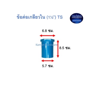 ข้อต่อเกลียวใน ท่อน้ำไทย (1½”) Thai Pipe TS Faucet Socket ฟ้า 1 1/2