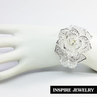 Inspire Jewelry กำไลรูปดอกไม้ ฟรีไซด์ ปรับได้ สวยงาม พร้อมถุงกำมะหยี่สวยหรู           .