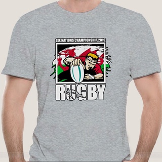 เสื้อยืดผู้ เสื้อยืด พิมพ์ลาย Wales Rugby Six Nation Championship สีดํา ไซซ์ S-3Xl S-5XL